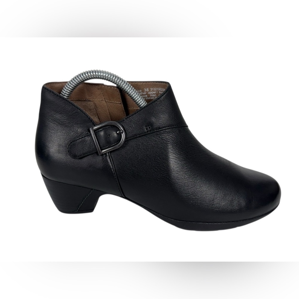Dansko Darbie Black Leather Zip Boots Womens  EU 38 US 7.5-8 Booties